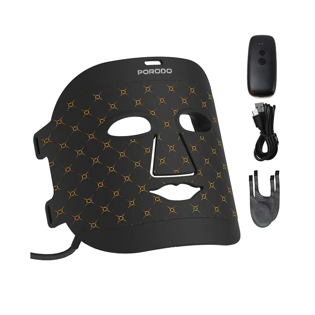 A Photo Of Porodo Lifestyle Red Light Therapy Face Mask – Black