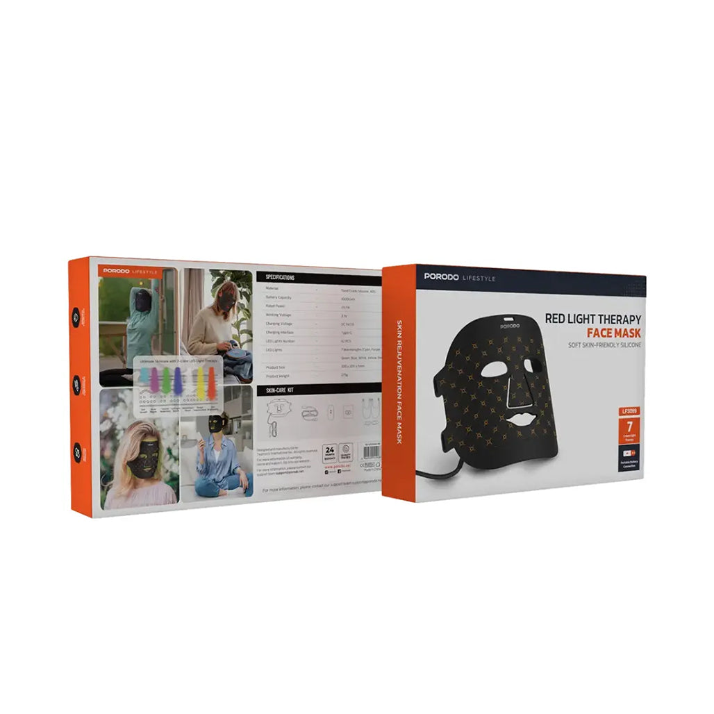 A Photo Of Porodo Lifestyle Red Light Therapy Face Mask – Black