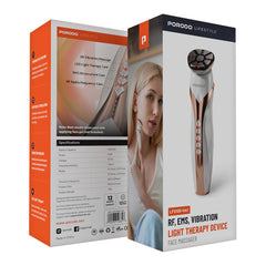A Photo Of Porodo Lifestyle Vibration Light Therapy Device | EMS Micro-Stimulation, RF Activation, Anti-Aging, 1450mAh Battery, 8.5W Power – White