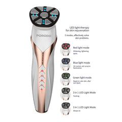 A Photo Of Porodo Lifestyle Vibration Light Therapy Device | EMS Micro-Stimulation, RF Activation, Anti-Aging, 1450mAh Battery, 8.5W Power – White