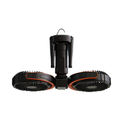 A Photo Of Porodo Dual-Head Oscillating Fan – Rechargeable 8000mAh Battery, 4 Speed Settings, USB-C – Black