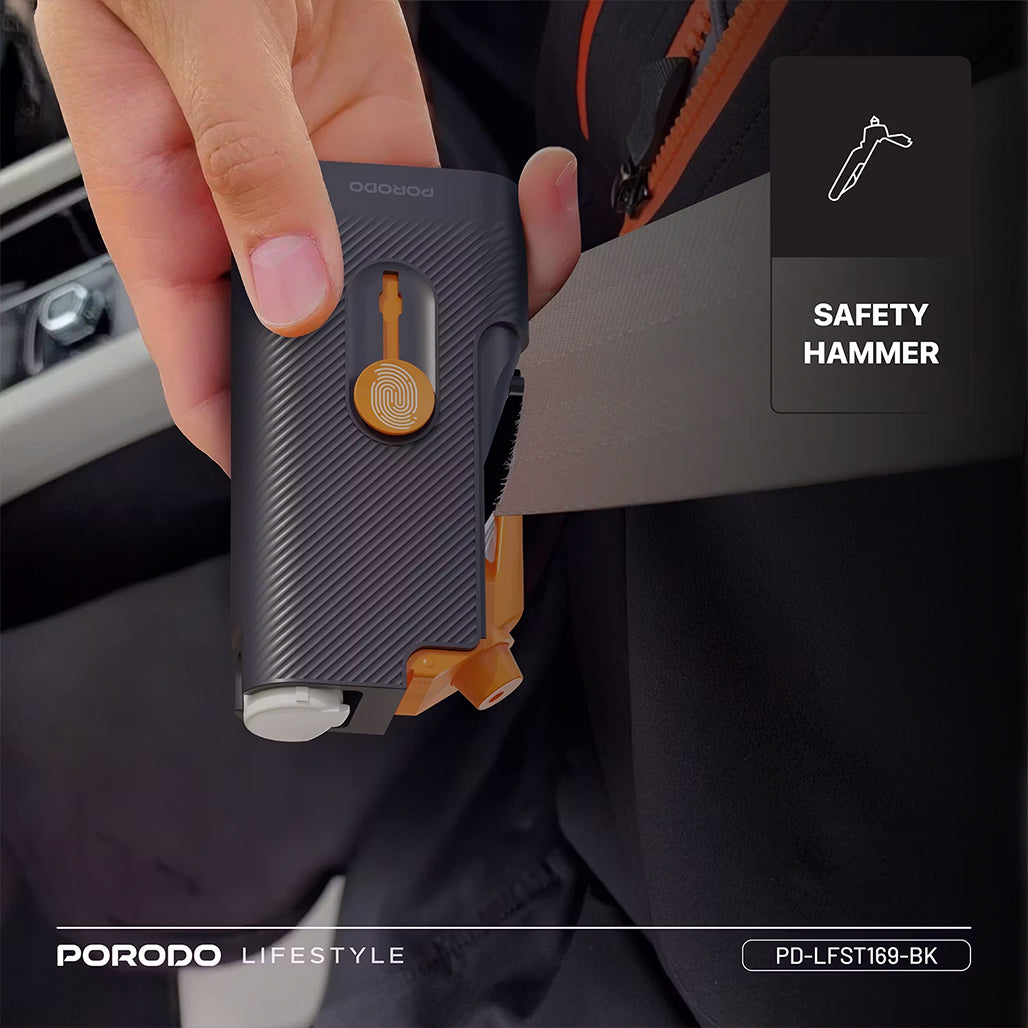 A Photo Of Porodo Lifestyle Multi-Purpose Emergency Car Safety & Cleaning Kit – Compact & Portable – Black