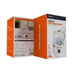 A Photo Of Porodo Lifestyle Cordless Mini Washing Machine – Portable 1.2L Washer with Dual Modes & USB-C Charging