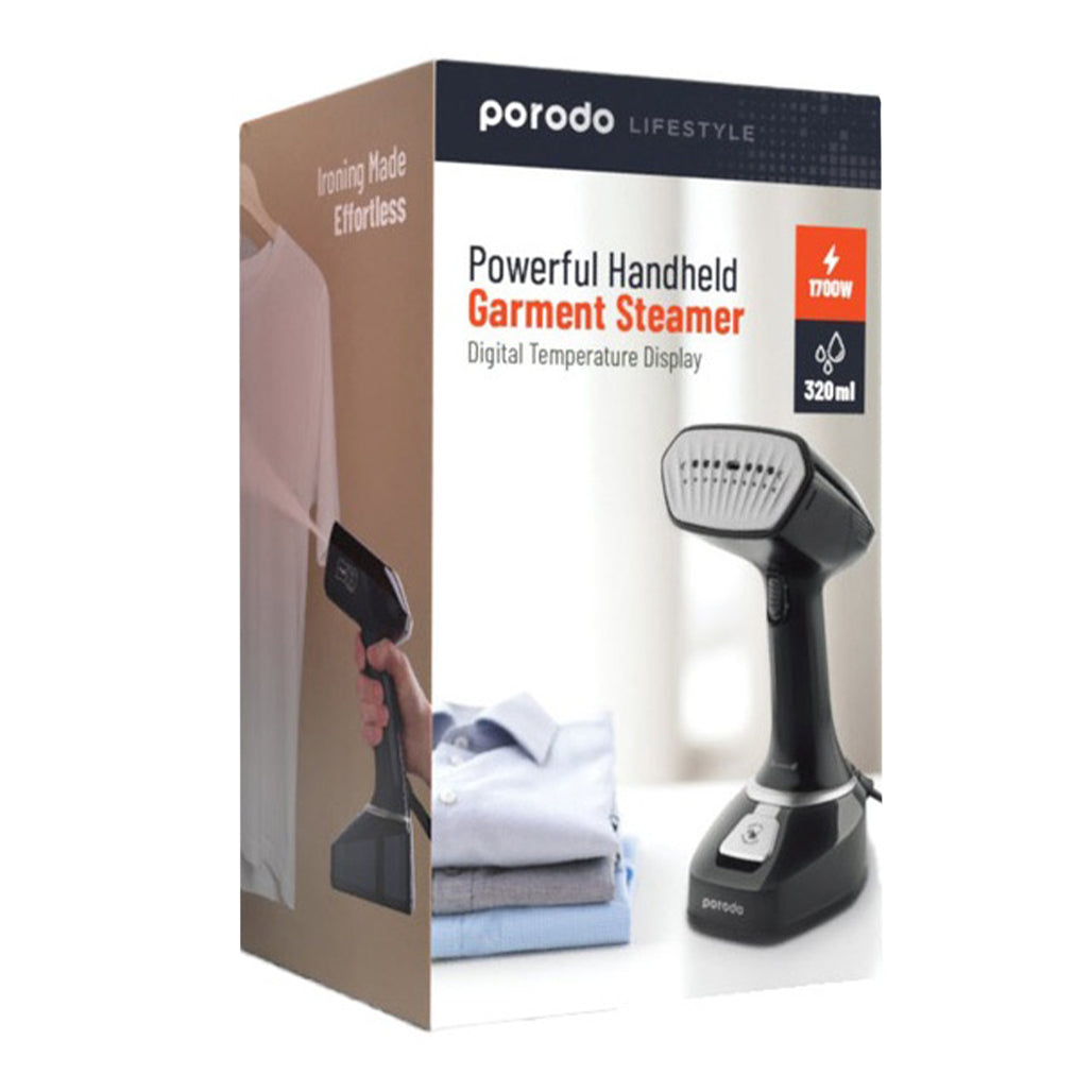 A Photo Of Porodo Lifestyle Continues Powerful Steamer Ceramic Iron Plate 1700W UK- Silver