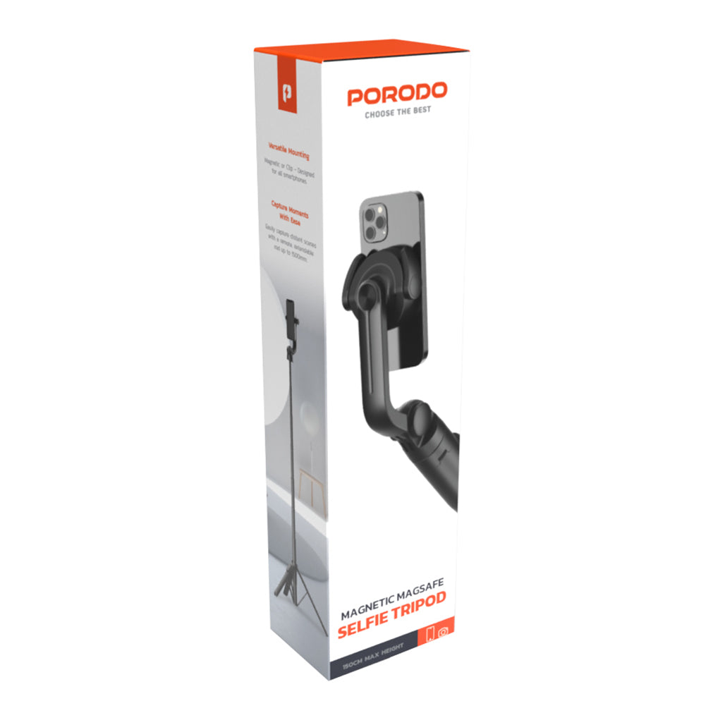 A Photo Of Porodo Magnetic Magsafe Selfie Tripod - Black