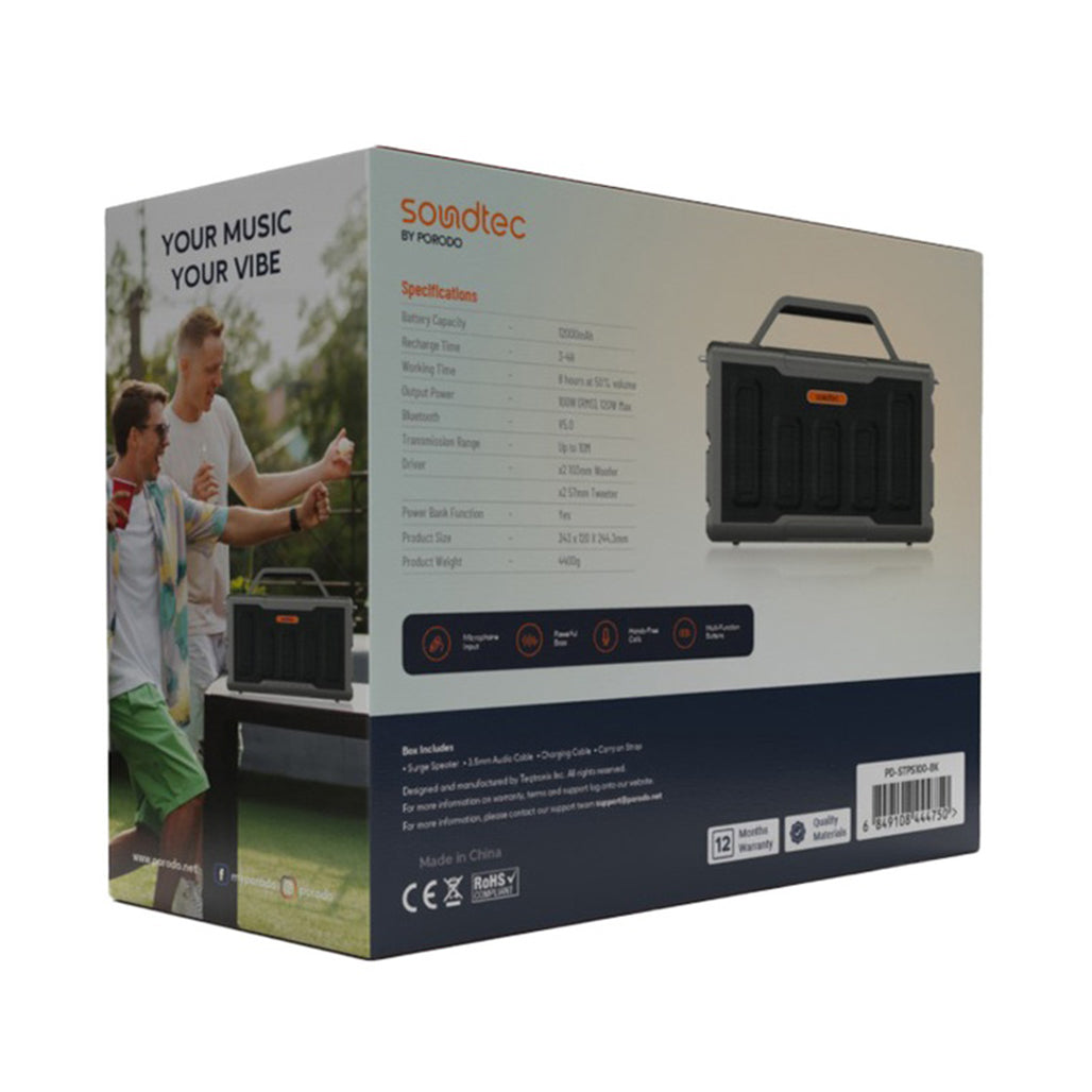 A Photo Of Porodo Soundtec Surge - 2.2 Channel Party Speaker