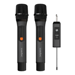 A Photo Of Porodo Soundtec Duo Wireless Microphone Set – Black