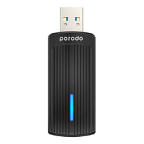 Porodo Dual Band WiFi 6 USB Adapter with USB A to Type-C Converter