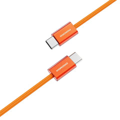 A Photo Of Porodo High-Speed USB-C Braided Cable Charging & Data Transfer - Orange