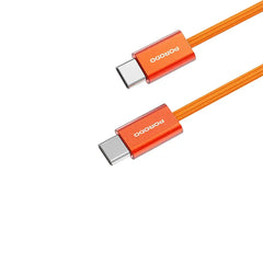 A Photo Of Porodo High-Speed USB-C Braided Cable Charging & Data Transfer - Orange