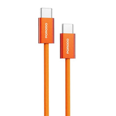 A Photo Of Porodo High-Speed USB-C Braided Cable Charging & Data Transfer - Orange