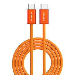 A Photo Of Porodo High-Speed USB-C Braided Cable Charging & Data Transfer - Orange
