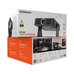 A Photo Of Porodo LifeStyle Optivis Smart HD Projector - Black