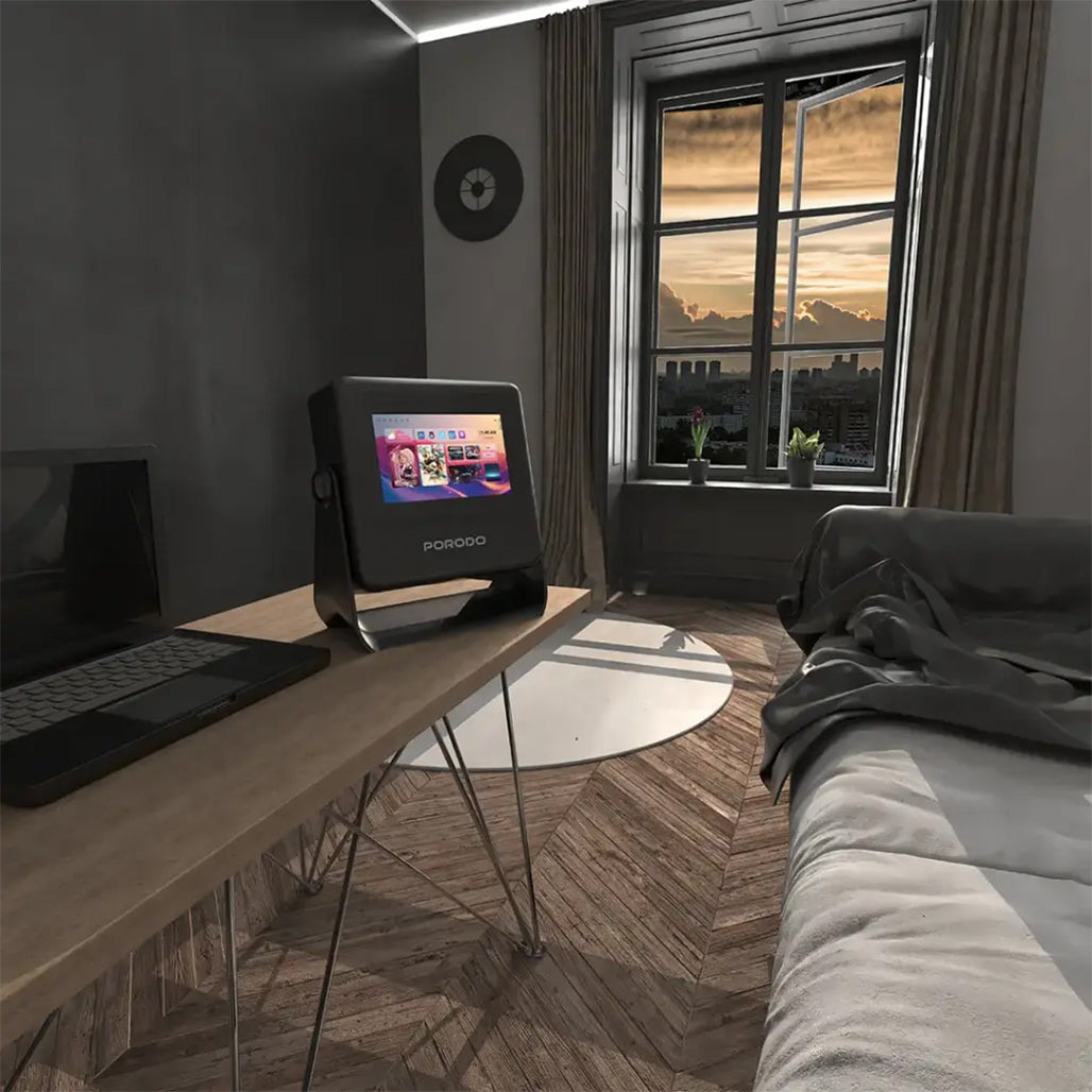 A Photo Of Porodo LifeStyle Optivis Smart HD Projector - Black