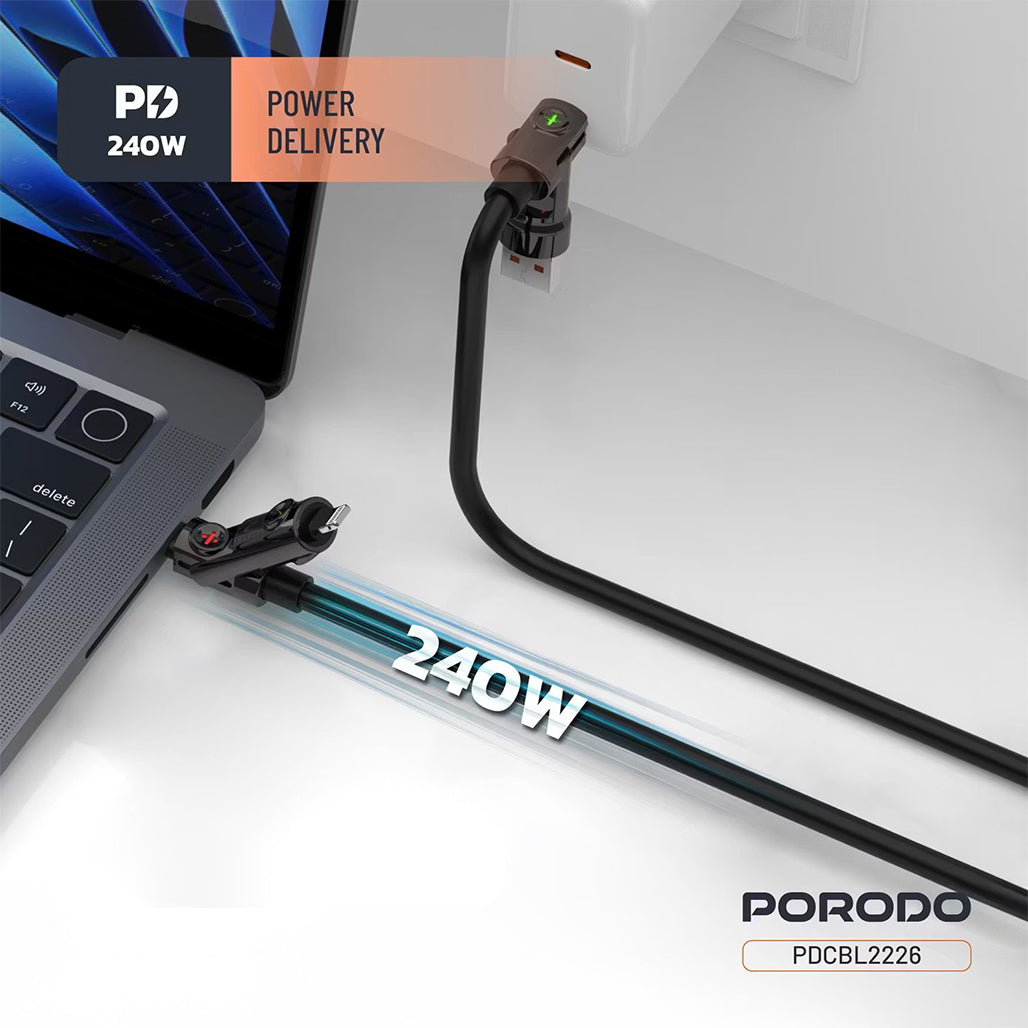 A Photo Of Porodo Powerglow 4-in-1 High-Speed Charging Cable - PDCBL2226