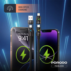 A Photo Of Porodo Powerglow 4-in-1 High-Speed Charging Cable - PDCBL2226