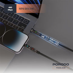 A Photo Of Porodo Powerglow 4-in-1 High-Speed Charging Cable - PDCBL2226