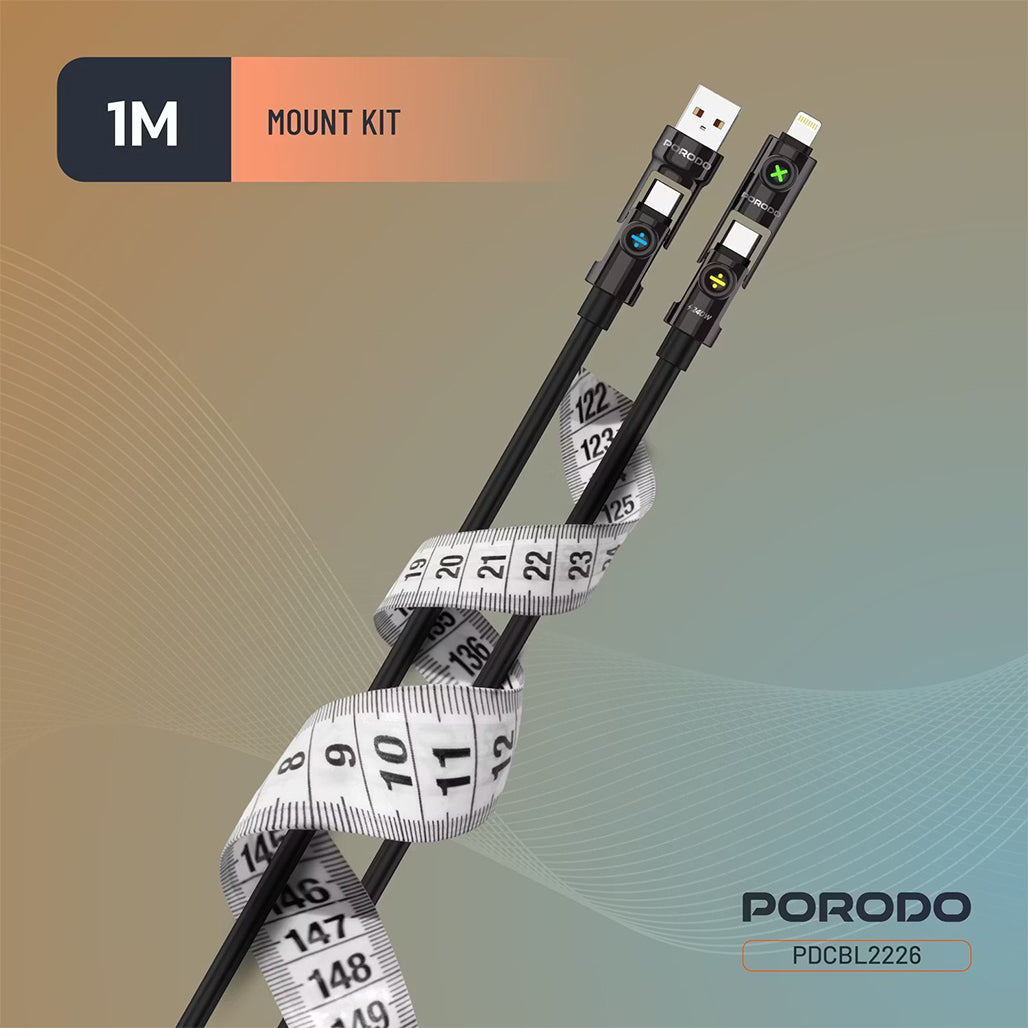 A Photo Of Porodo Powerglow 4-in-1 High-Speed Charging Cable - PDCBL2226