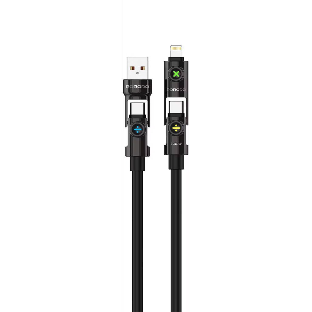 A Photo Of Porodo Powerglow 4-in-1 High-Speed Charging Cable - PDCBL2226