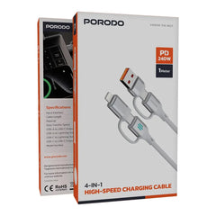 A Photo Of Porodo 4-In-1 High-Speed Charging Cable PD 240W