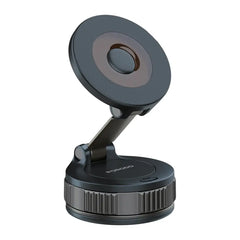 A Photo Of Porodo Rotarex MagSafe Car Mount with Powerful Suction Base - Black