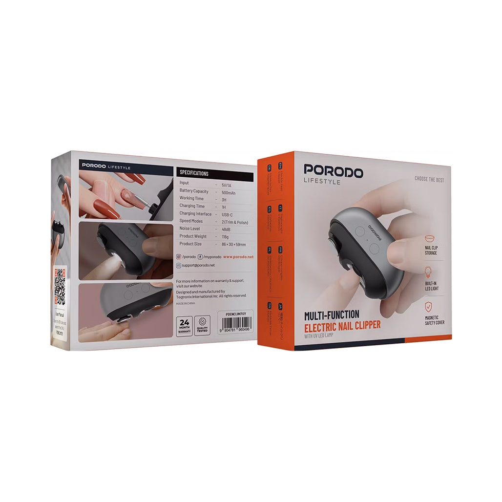 A Photo Of Porodo Multi-Function Electric Nail Clipper – Dual-Speed Trimming & Polishing