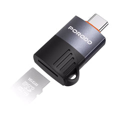 A Photo Of Porodo USB-C OTG TF Card Reader - PDETK18BK