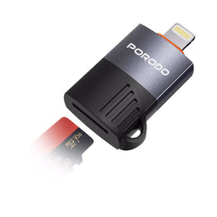 A Photo Of Porodo OTG Lightning Adapter with TF Card Reader - PDETK19BK