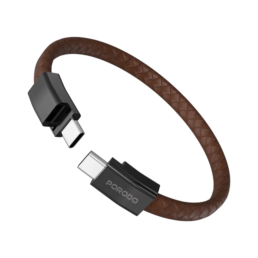 A Photo Of Porodo USB-C to USB-C Wristband Cable Magnetic Steel Clasp