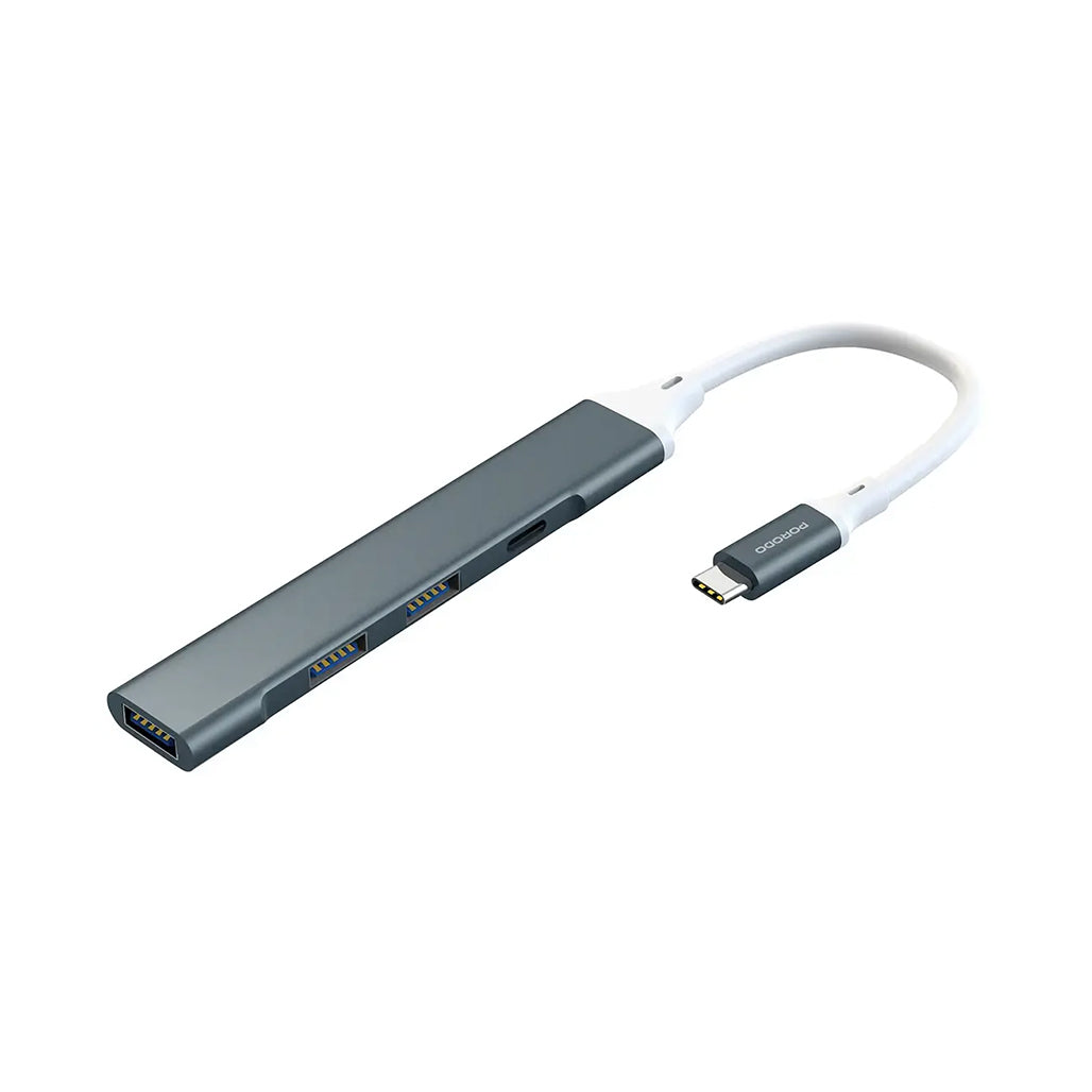 A Photo Of Porodo Aluminum Multi-Port USB-C Hub with 5Gbps Data Transfer