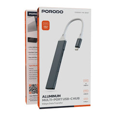 A Photo Of Porodo Aluminum Multi-Port USB-C Hub with 5Gbps Data Transfer