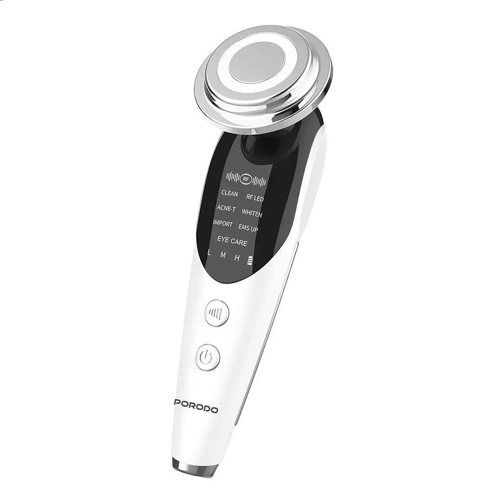 A Photo Of Porodo 7-In-1 LED Microcurrent Facial Massager with Warm Vibration & Serum Infusion