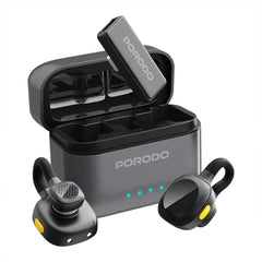 A Photo Of Porodo Movo Lavalier Microphone Type-C Connector - Black