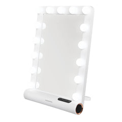 A Photo Of Porodo Lifestyle Hollywood Vanity Lighted Mirror - White/Rose Gold