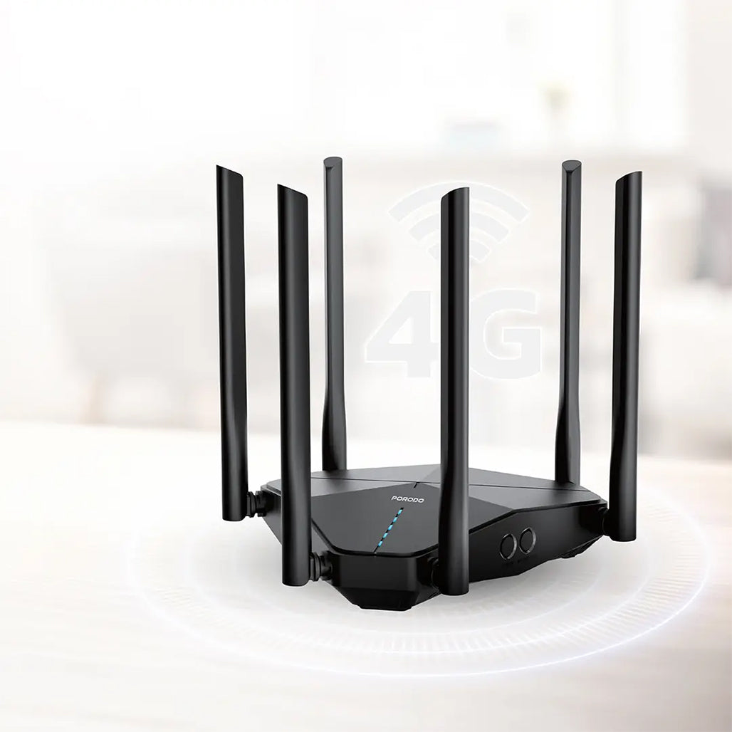 A Photo Of Porodo Dual Band Portable Wi-Fi Router - Black