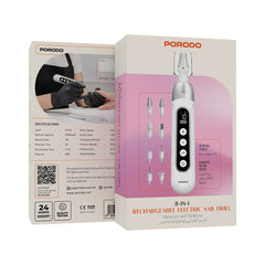 A Photo Of Porodo 8-In-1 Rechargeable Electric Nail Drill with Manicure and Pedicure