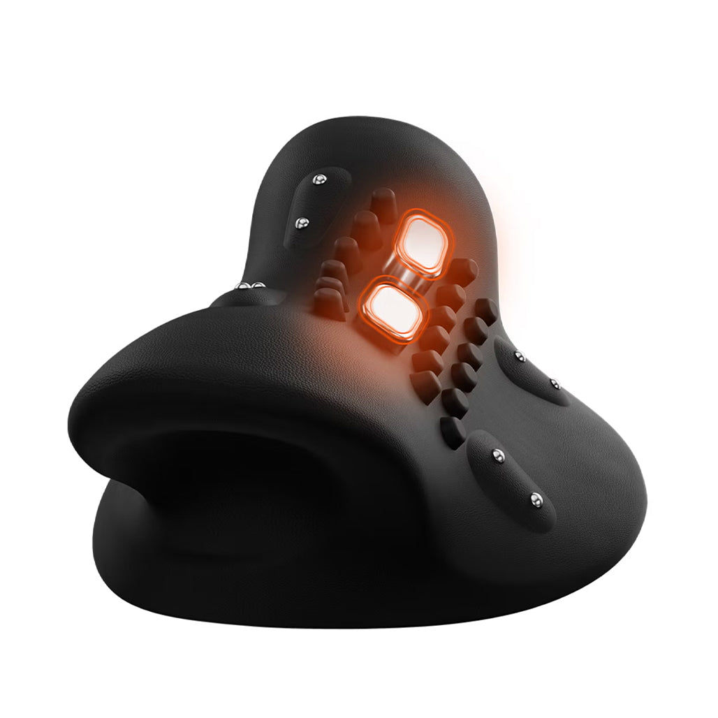 A Photo Of Porodo Lifestyle Electric Heated Neck and shoulder pillow massager - Black