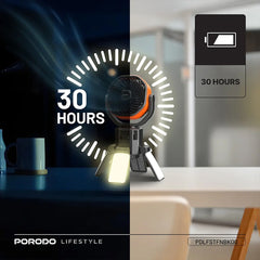 A Photo Of Porodo Lifestyle Suncharge Outdoor Solar Fan - PDLFSTFNBKOG