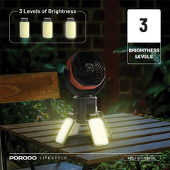 A Photo Of Porodo Lifestyle Suncharge Outdoor Solar Fan - PDLFSTFNBKOG
