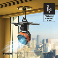 A Photo Of Porodo Lifestyle Suncharge Outdoor Solar Fan - PDLFSTFNBKOG