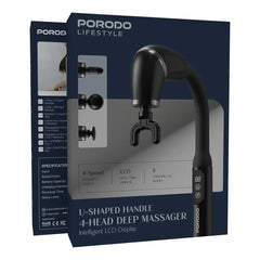 A Photo Of Porodo Lifestyle U-Shaped Handle 4-Head Deep Massager