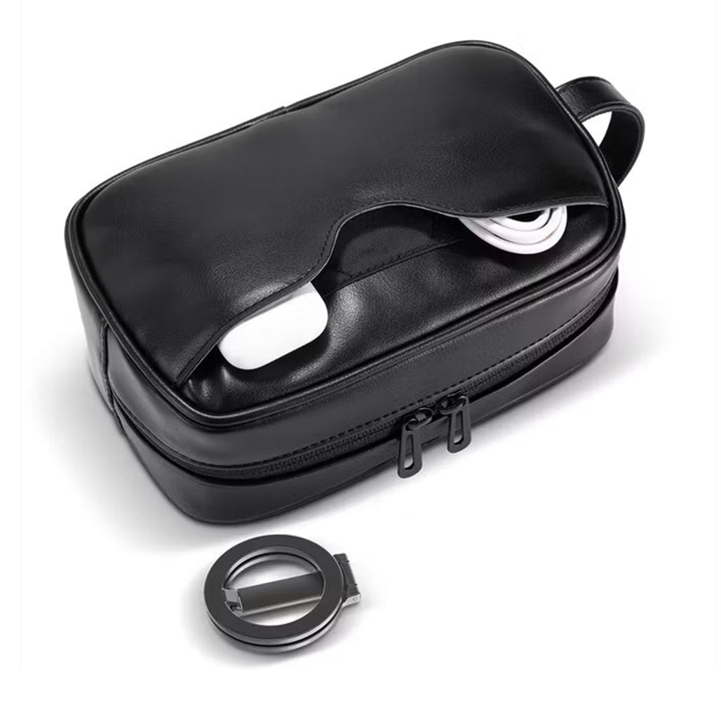 A Photo Of Porodo Lifestyle MagSafe Travel Organizer Pouch with Phone Holder - PDLFSTP258BK