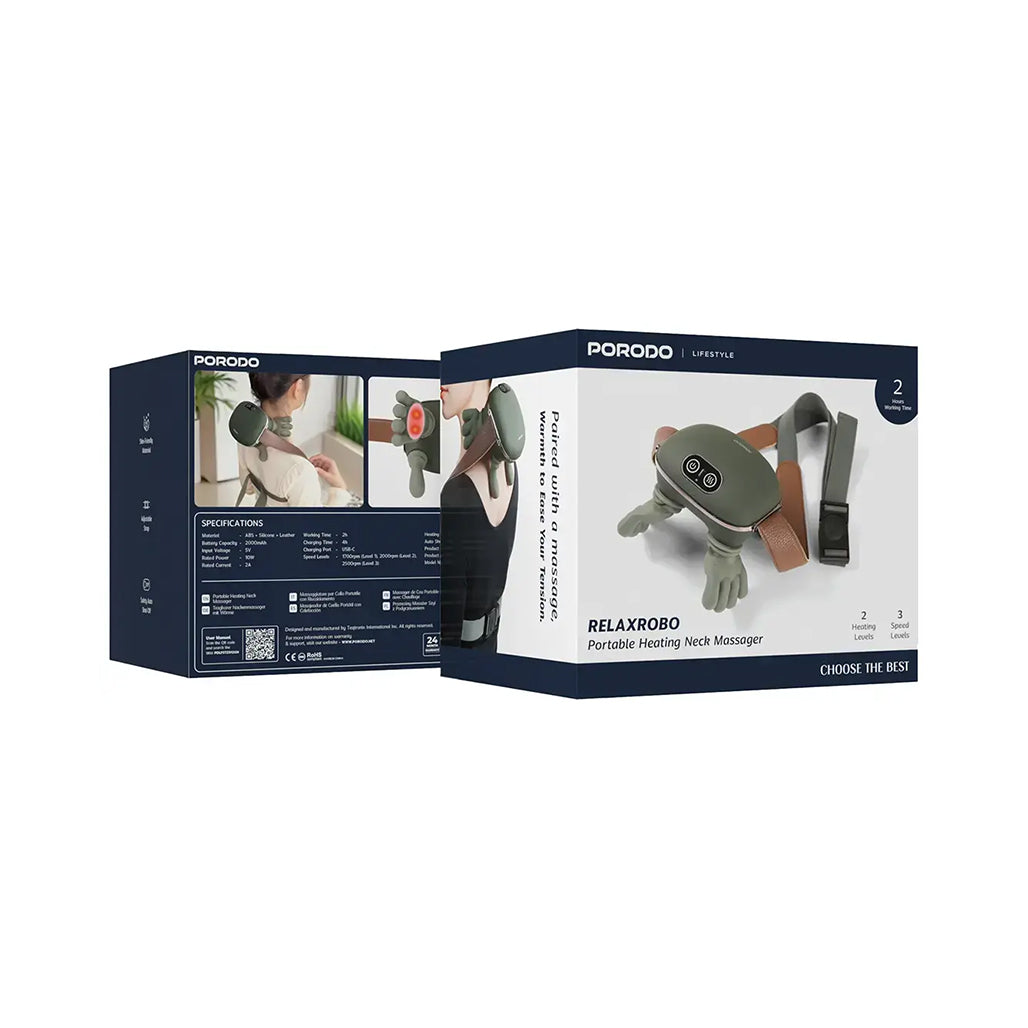 A Photo Of Porodo Lifestyle RelaxRobo Portable Heating Neck Massager