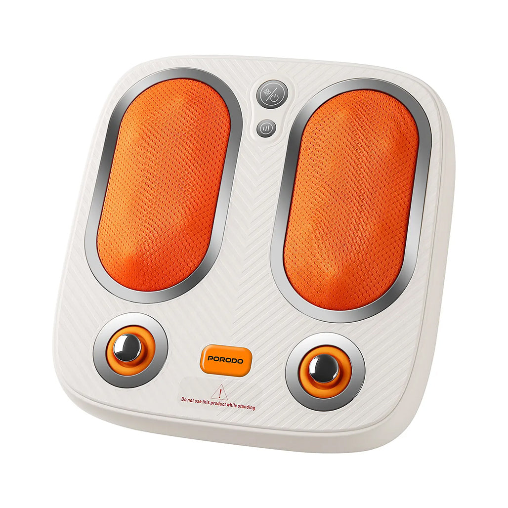 A Photo Of Porodo Lifestyle Cordless Heated Foot Massager with Tapping & Kneading Therapy - White