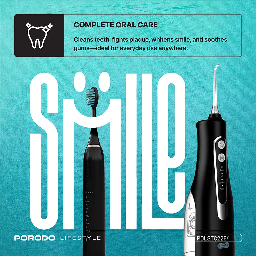 A Photo Of Porodo Lifestyle Ultimate Oral Care Duo Electric Toothbrush & Water Flosser Combo