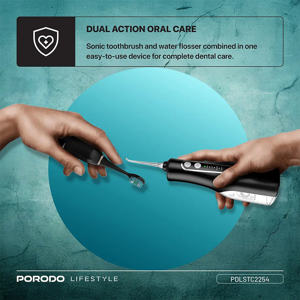 A Photo Of Porodo Lifestyle Ultimate Oral Care Duo Electric Toothbrush & Water Flosser Combo