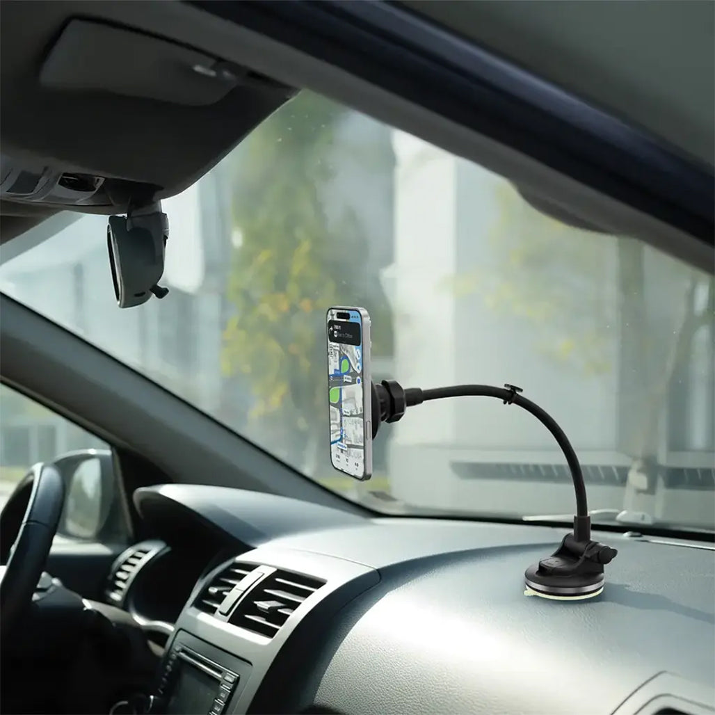A Photo Of Porodo Vindex Magnetic Car Mount with Extended Flexible Pole