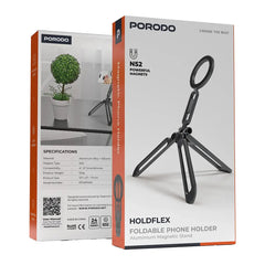 A Photo Of Porodo Holdflex Foldable Phone Holder with Aluminum Magnetic Stand