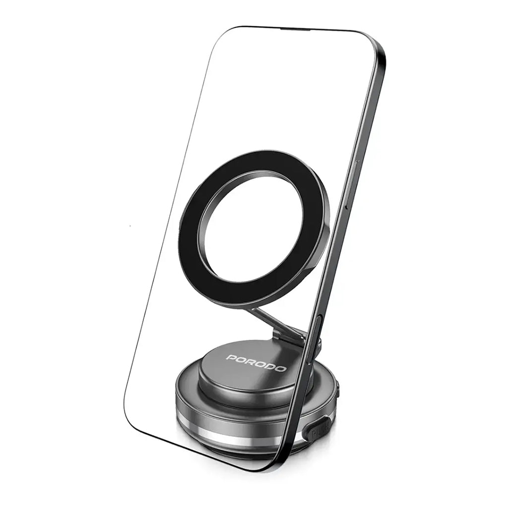 A Photo Of Porodo Vacuum Lock MagSafe Phone Holder - Black