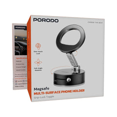 A Photo Of Porodo MagSafe Multi-Surface Phone Holder with Grip-Lock Toggle - PDMSPHA7BK